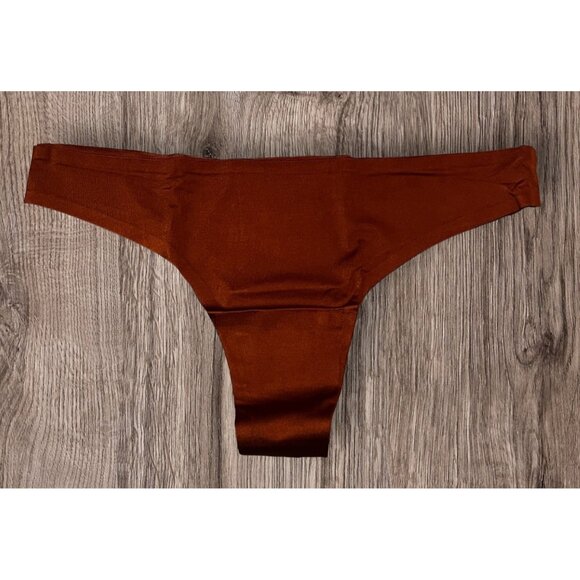 Free People We Are HAH Low Down Thong Sz XL Womens Bronze Moisture Wicking Intim - Picture 2 of 6